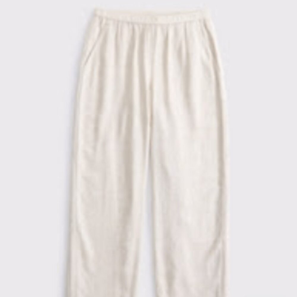 Women's Straight Linen-Blend Pull-On Pant Abercrombie